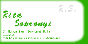 rita sopronyi business card